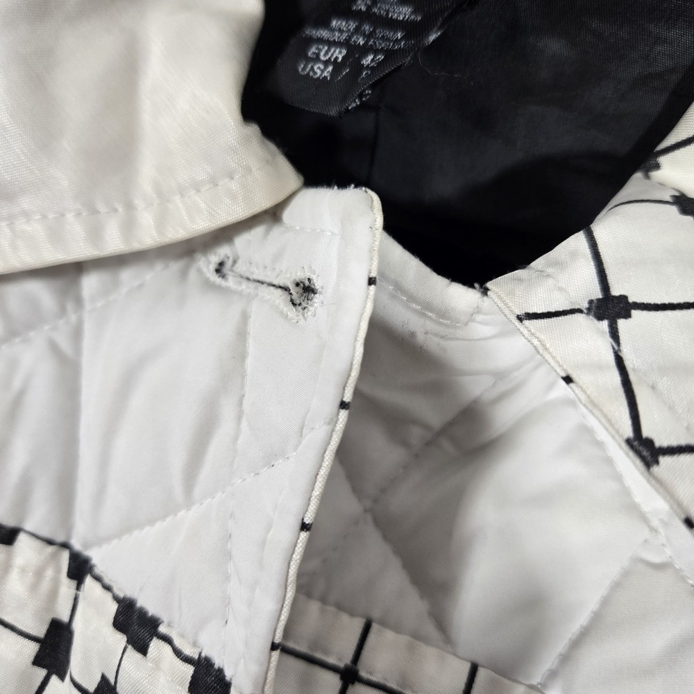 Custo Barcelona Quilted Patchwork Grid Print Art Summer Trenchcoat | Size US 8 - Picture 3 of 14